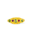 Ruby & Green Flint stone ring