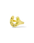 Horseshoe Ring - Yellows & whites sapphires