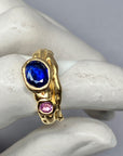 Kyanite + pink sapphire Melt ring
