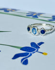 3 blue sapphires band
