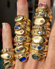 Aqua blue sapphire Luxe signet