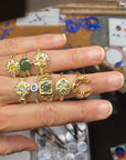 Large Jade Green Sapphire solitaire with a cheeky bottom
