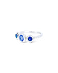3 blue sapphires band