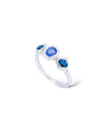 3 blue sapphires band