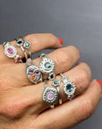 Blue orange shot and white Revival Ring