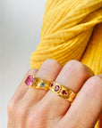 Orchid Octagon Tourmaline Melt ring