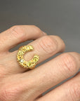 Horseshoe Ring - Yellows & whites sapphires