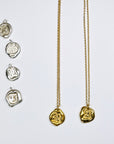 WAX SEAL Old English Letter pendants - GOLD vermeil