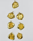 WAX SEAL Old English Letter pendants - GOLD vermeil