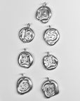 WAX SEAL Old English Letter pendants - GOLD vermeil