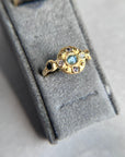 Sapphire Bloom Ring - Teal, Champagne and black