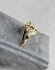 Sapphire Bloom Ring - Teal, Champagne and black