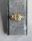 Sapphire Bloom Ring - Teal, Champagne and black
