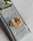 Horseshoe Ring - Orange baguettes sapphires- of course!