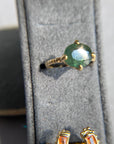 Large Jade Green Sapphire solitaire with a cheeky bottom
