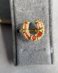 Horseshoe Ring - Orange baguettes sapphires- of course!