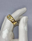 Pale green and champagne Sapphires 1/2 Cigar