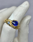 Kyanite + blue sapphire Melt ring