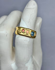 Teal blue and sunset orange Sapphires 1/2 Cigar