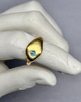 Aqua blue sapphire Luxe signet