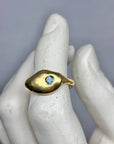 Aqua blue sapphire Luxe signet