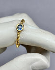 Denim blue Sapphire Solitaire twist ring