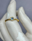 Denim blue Sapphire Solitaire twist ring