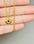 Bloom pendant - Deep blue and yellow sapphires
