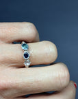 Blue, Teal and white sapphire Wobbly Band
