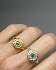 Sun Ra Teal sapphire rings - Silver or Gold vermeil