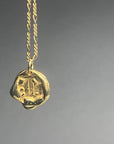 GOLD VERMEIL Old English Letters - with or without chain