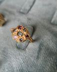 Bloom ring 7 Earthy sapphires