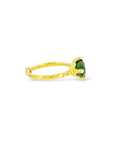 Large Jade Green Sapphire solitaire with a cheeky bottom