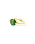 Large Jade Green Sapphire solitaire with a cheeky bottom