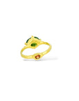 Large Jade Green Sapphire solitaire with a cheeky bottom