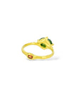 Large Jade Green Sapphire solitaire with a cheeky bottom