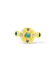 Sapphire Bloom Ring - Teal, Champagne and black