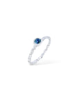 Denim blue Sapphire Solitaire twist ring