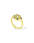 Bloom ring 7 Earthy sapphires