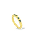 Tress Ring 4 blue/green sapphires