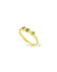 3 Spring greens sapphires skinny band