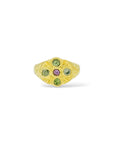 Revere signet style Ring - green and pink