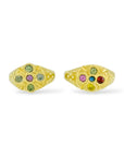 Revere signet style Ring - green and pink