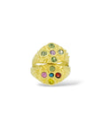 Revere signet style Ring - green and pink
