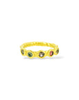 1/2 Eternity style ring with earthy sapphires