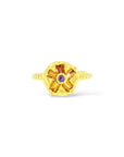 Orange and purple baguette sapphire Bloom Ring