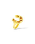 Horseshoe Ring - Orange baguettes sapphires- of course!