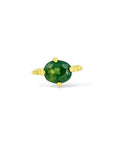 Large Jade Green Sapphire solitaire with a cheeky bottom