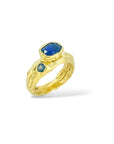 Kyanite + blue sapphire Melt ring