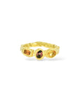 Rusty orange yellow and red sapphire Wobbly Band